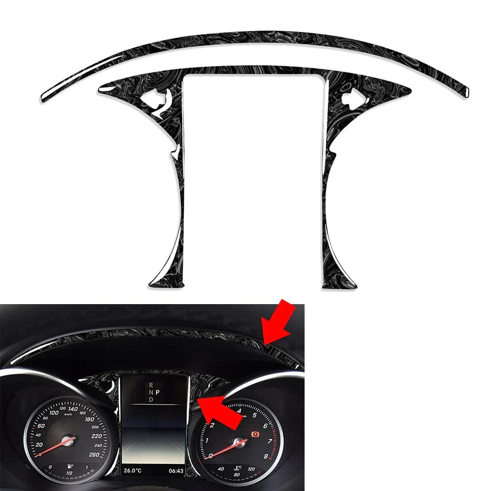 Marbling Speedometer Panel Cover Trim for Benz C GLC Class (2015-2021)