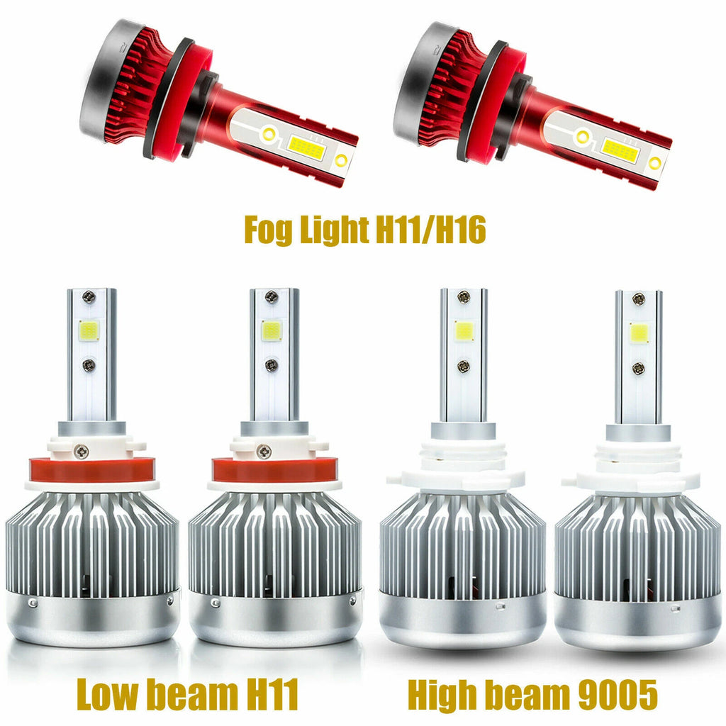 LED Headlight Bulbs Kit for Toyota 4Runner (2010-2020) High/Low Beam + Fog