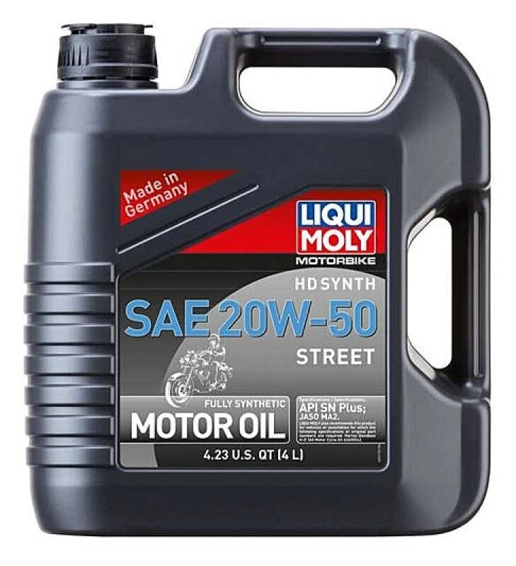 Set of 4 LIQUI MOLY 4L Motorbike HD Synth SAE 20W50 Oil