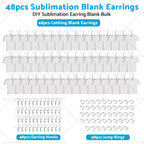 48PCS Blank MDF Football Shirt Earring Wood Double-Sided DIY