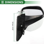 Left Side Door Mirror for Honda Fit (2009–2014) Manual Folding White
