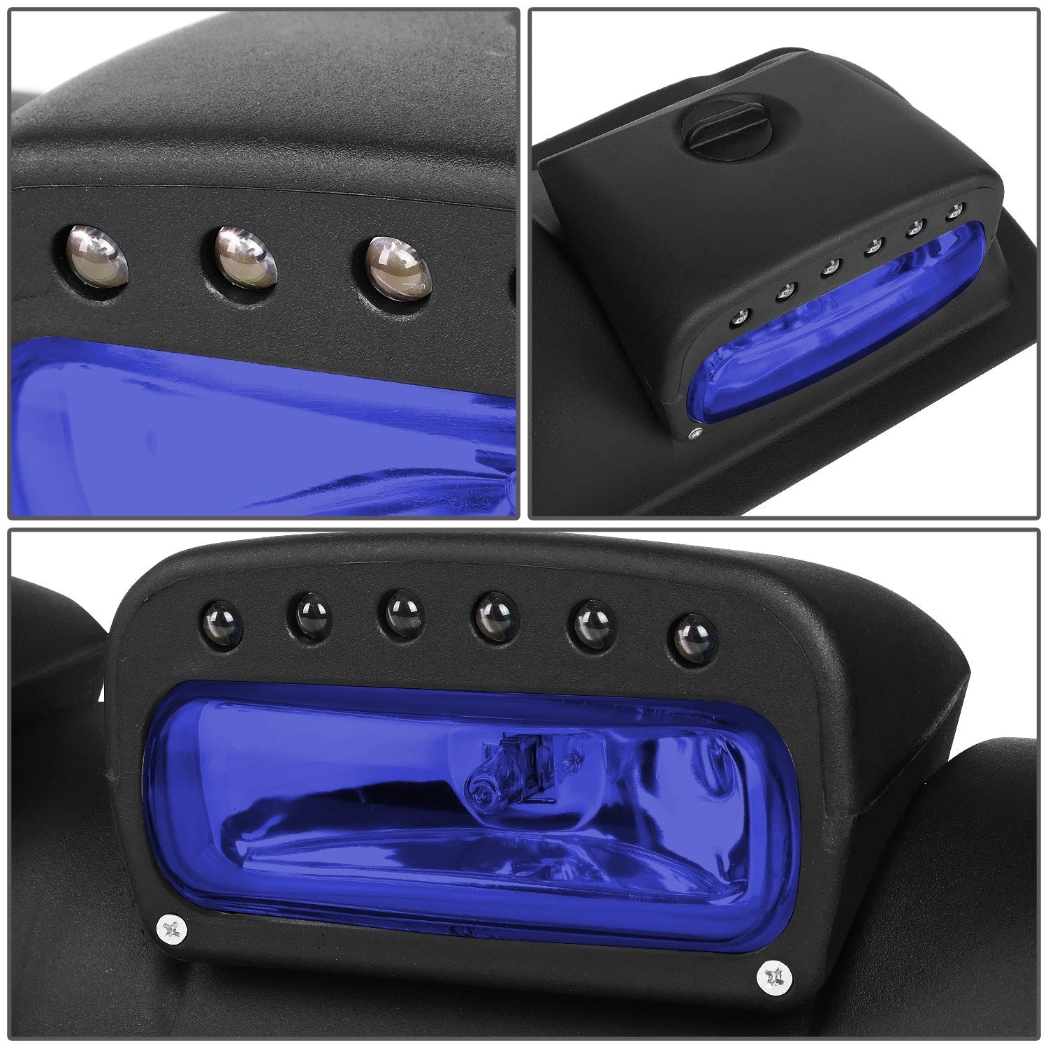 4X Off-Road Roof Top Mount Fog Lamp Bar for w/LED Blue Lens