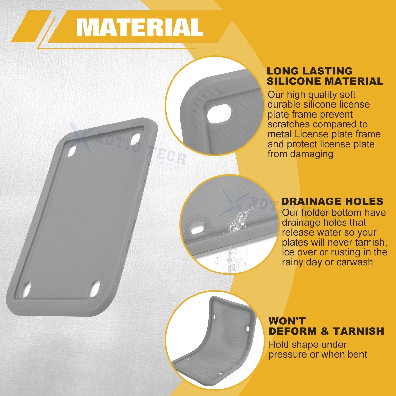 Silicone License Plate Frame for Universal Motorcycles (2010-2024)