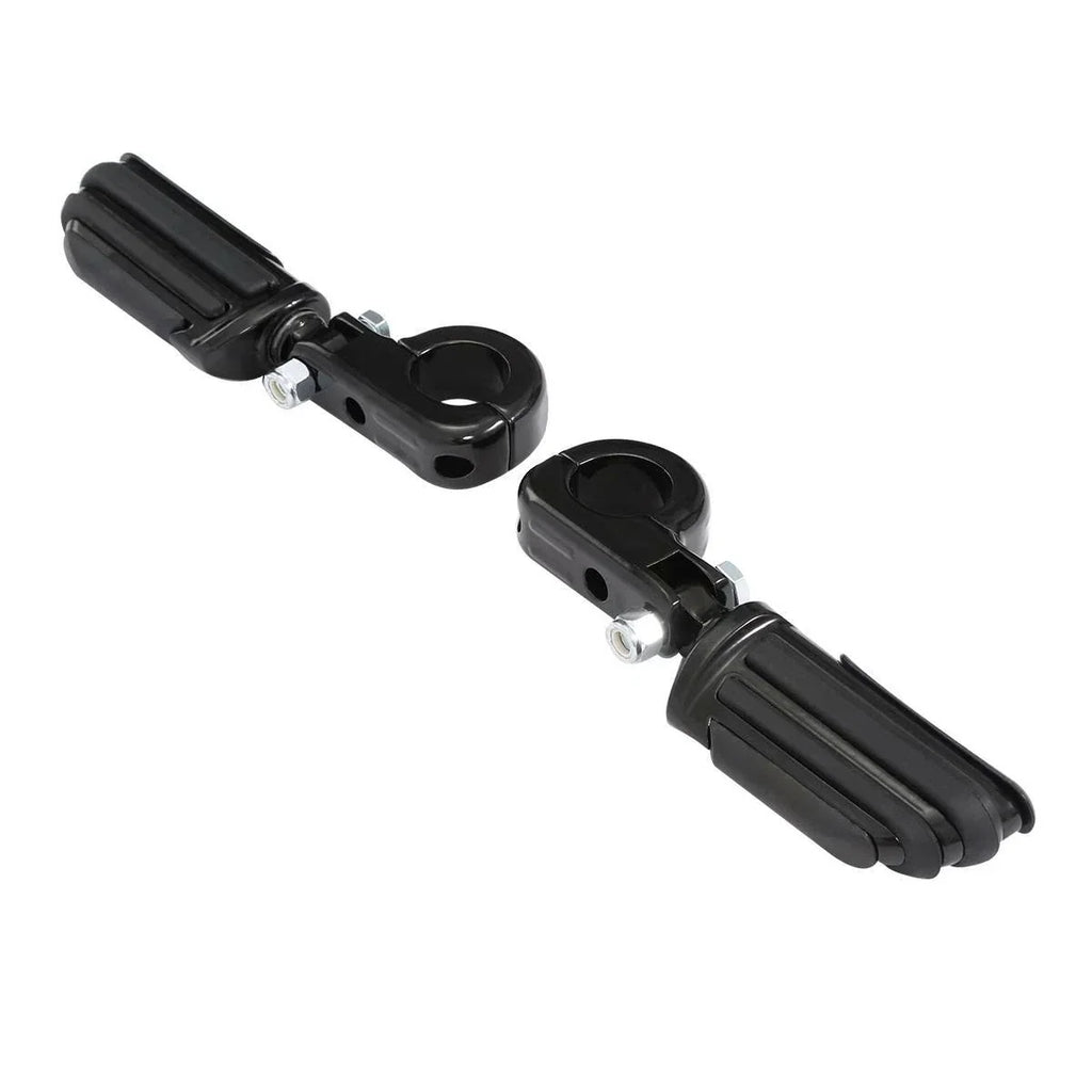 1 1/4" Black Highway Engine Guard Footpeg Mount Clamps for Harley