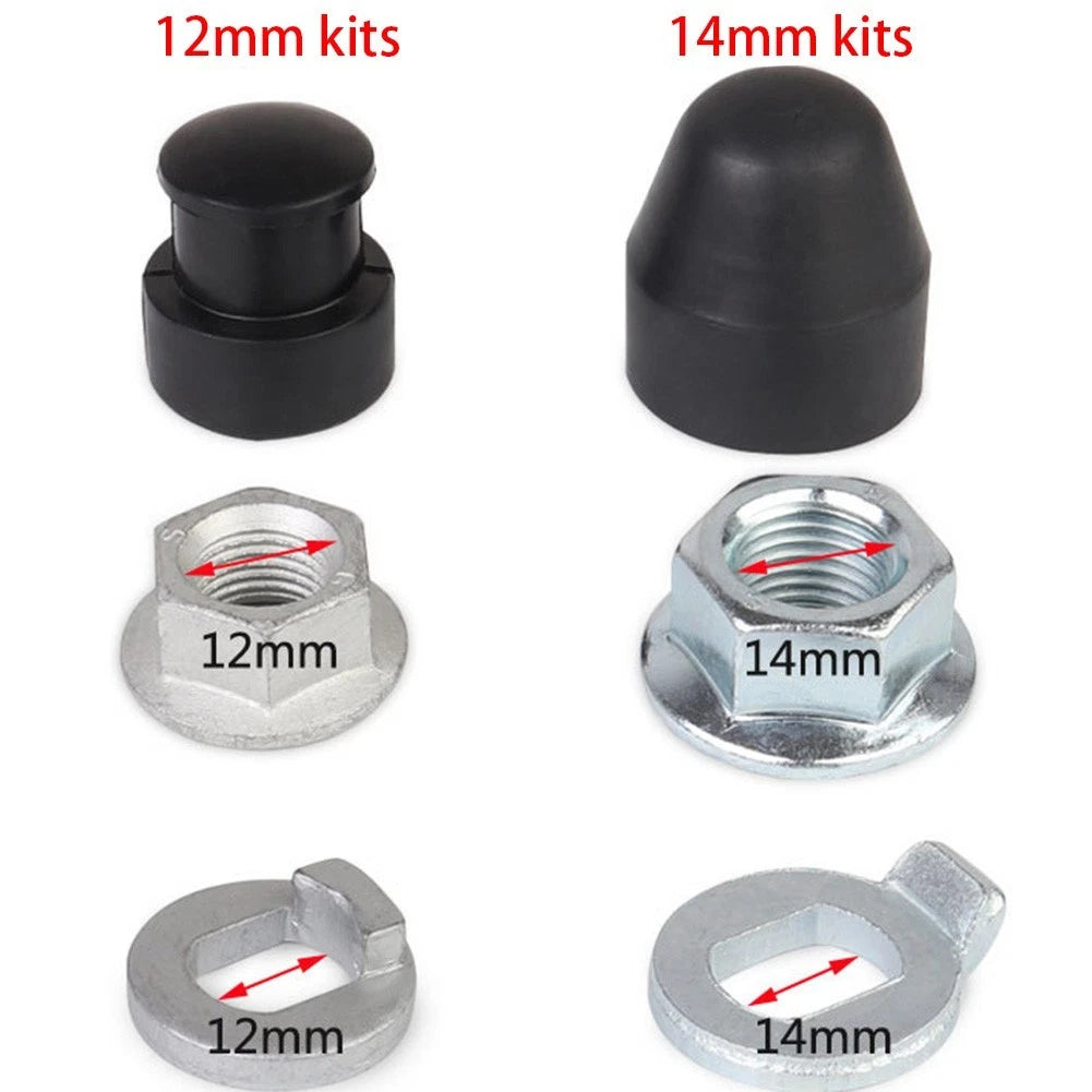 Lock Nut Washer Cover Kit for E-Bike Hub Motor Axle 12mm 14mm