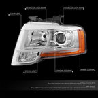Chrome Projector Headlight Lamp for Ford Expedition (2015–2017) - Left