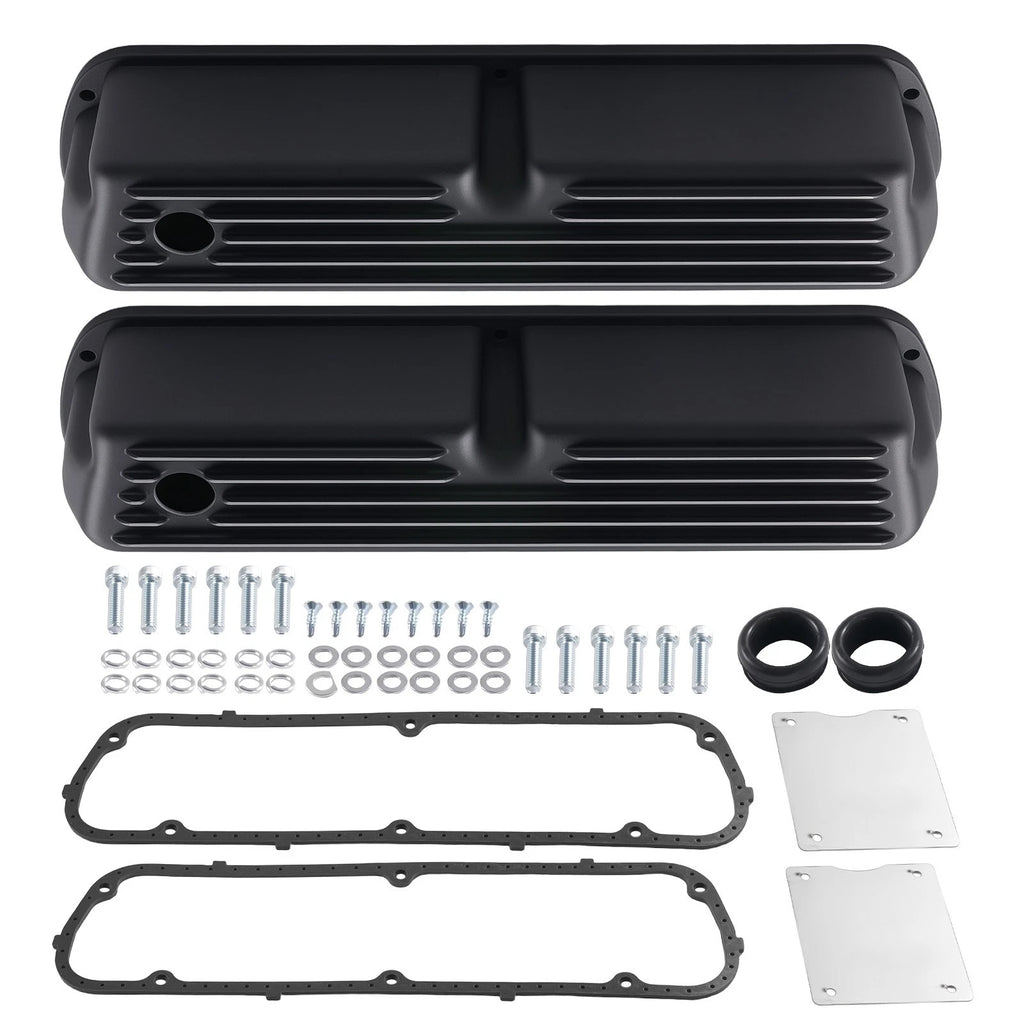 Black Aluminum Valve Covers for Ford 289 302 351W 5.0L V8 (1962–1985)
