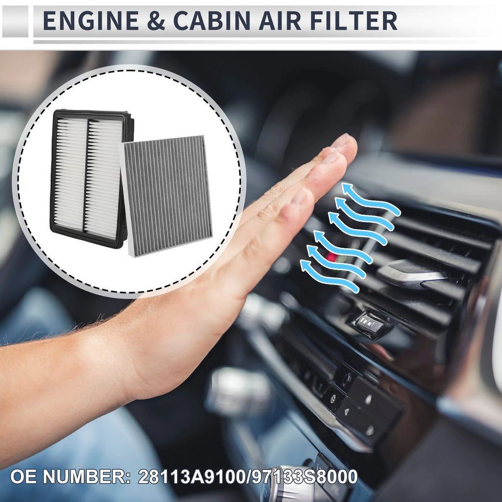 Engine Cabin Air Filter Combo No. 28113A9100 for Hyundai Palisade (2021–2024)