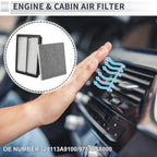 Engine Cabin Air Filter Combo No. 28113A9100 for Hyundai Palisade (2021–2024)