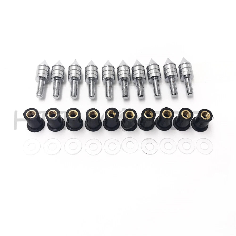 10X Windscreen Windshield Bolts Screw Kit for Honda Suzuki Yamaha Kawasaki