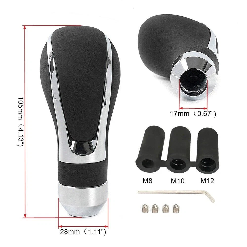Gear Shift Knob for Universal Cars (Manual) - Black Leather