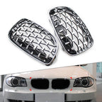 Chrome Black Diamond Front Kidney Grill for BMW 1 Series (E81 E82 E87 E88)