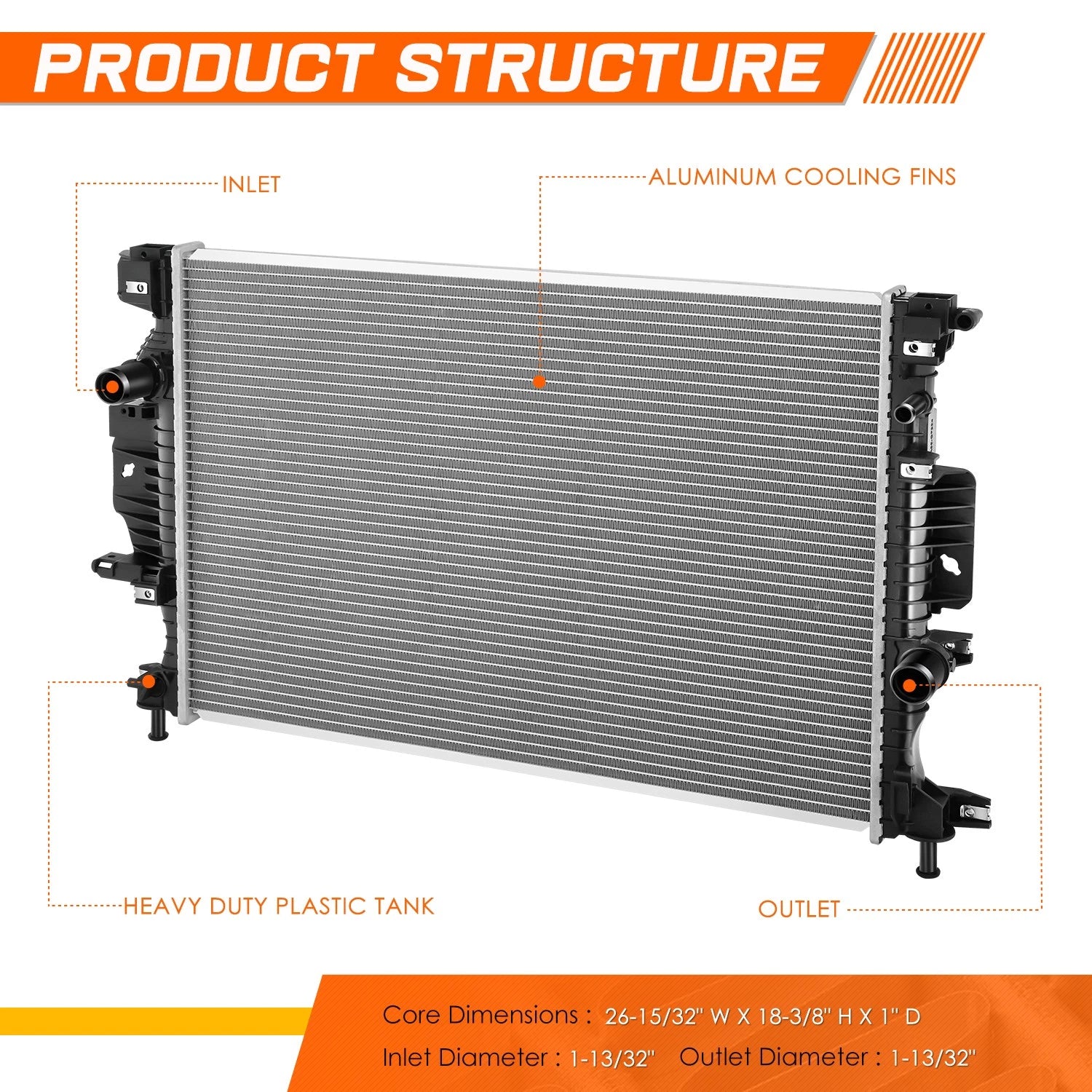 Aluminum Core Cooling Radiator for Lincoln MKZ (2013–2016) DPI-13484