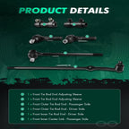 6-Piece Tie Rod Kit for Ford F-100 F-150 F-250 F-350 (1980–1997)