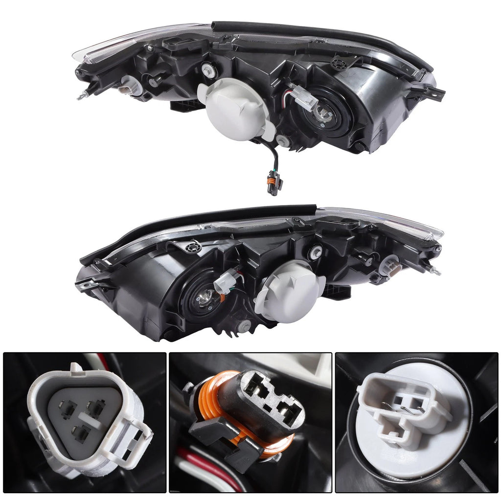 Halogen Headlight Assembly Set of 2 for Subaru Legacy (2008–2009) Black Housing
