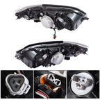 Halogen Headlight Assembly Set of 2 for Subaru Legacy (2008–2009) Black Housing