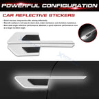 Reflective White Carbon Fiber Style Side Door Guard Decals Universal (2)