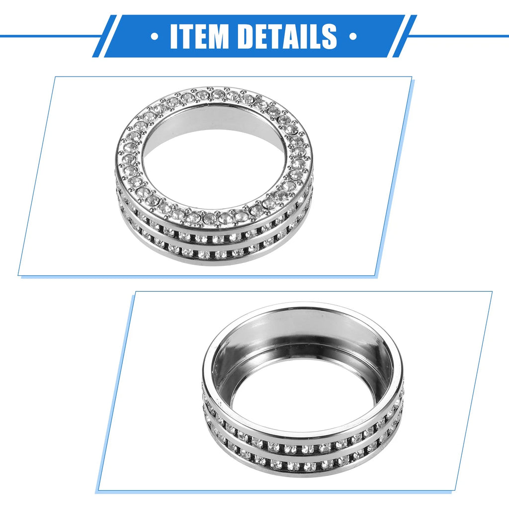 2X AC Switch Knob Ring Cover Trim for Honda Civic (2016–2021) Silver Tone