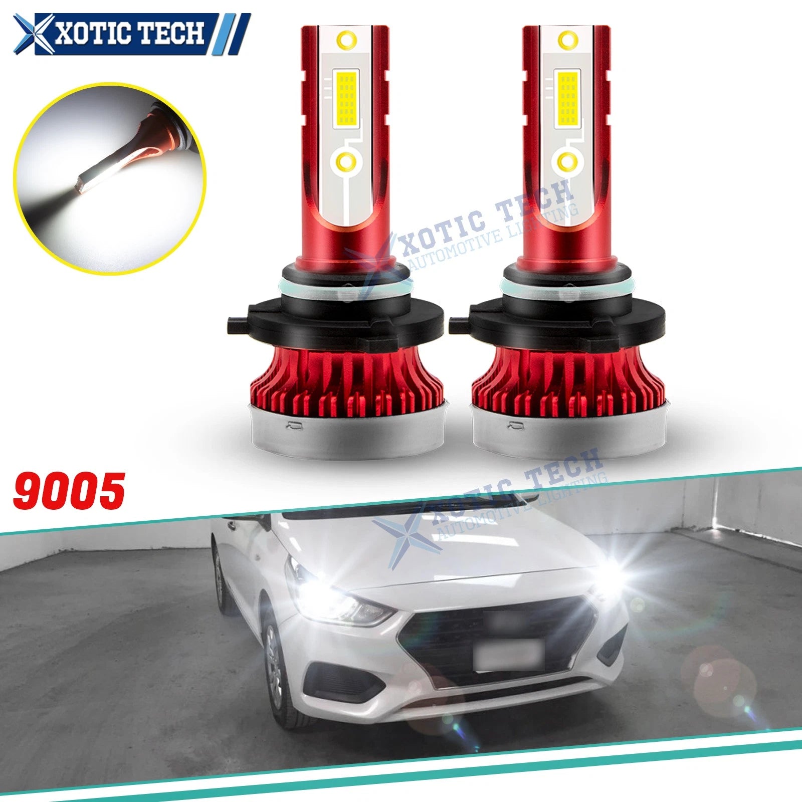 LED High Beam Headlight Bulb Set for Hyundai (2010–2016)