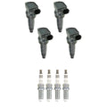 Set of 4 NGK Ignition Coils & Ruthenium Spark Plugs for Santa Fe Sonata Tucson