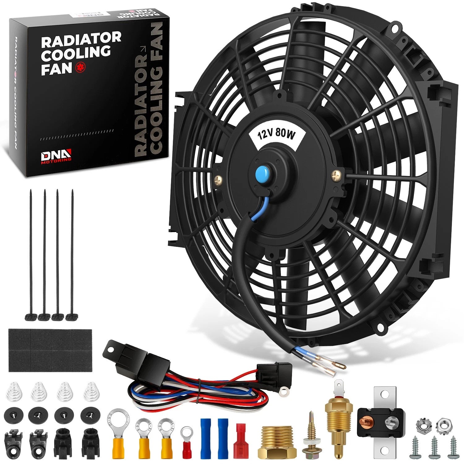 12" Slim Electric Radiator Fan Relay Kit for Universal Applications (2010–2023)