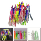 Set of 4 Soft Squid Skirts for Fishing Tackle - Glowing Plastic