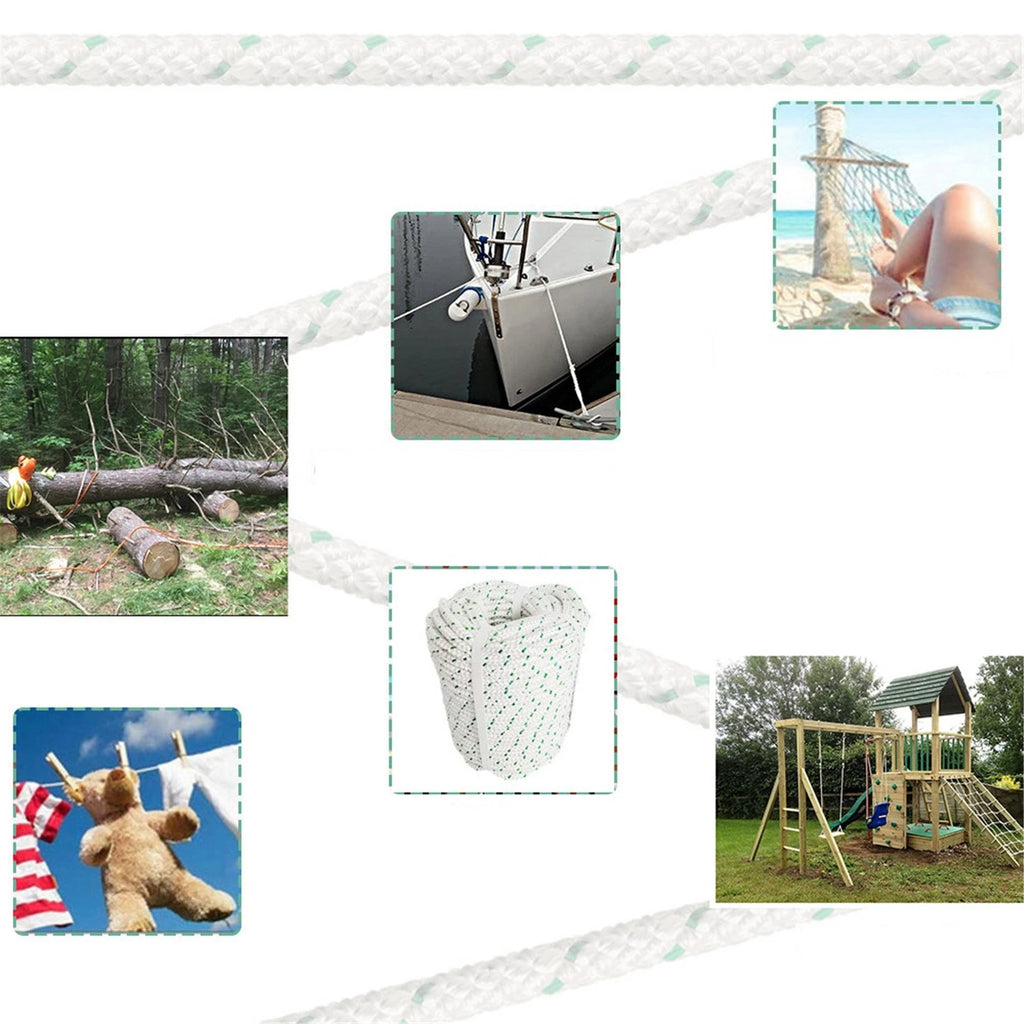 3/8" Double Braid Polyester Rope for Strong Pulling (200')