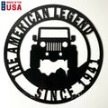 Black Metal Jeep American Legend Since 1941 Off Road Emblem Sign (14 in)