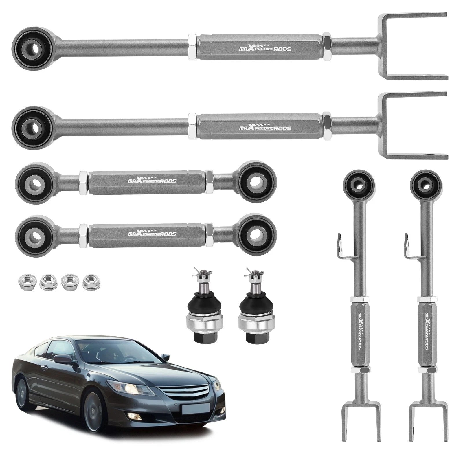 6X Adjustable Control Camber Arms Toe Kits w/Ball Joints for Acura TSX (2009–2014)