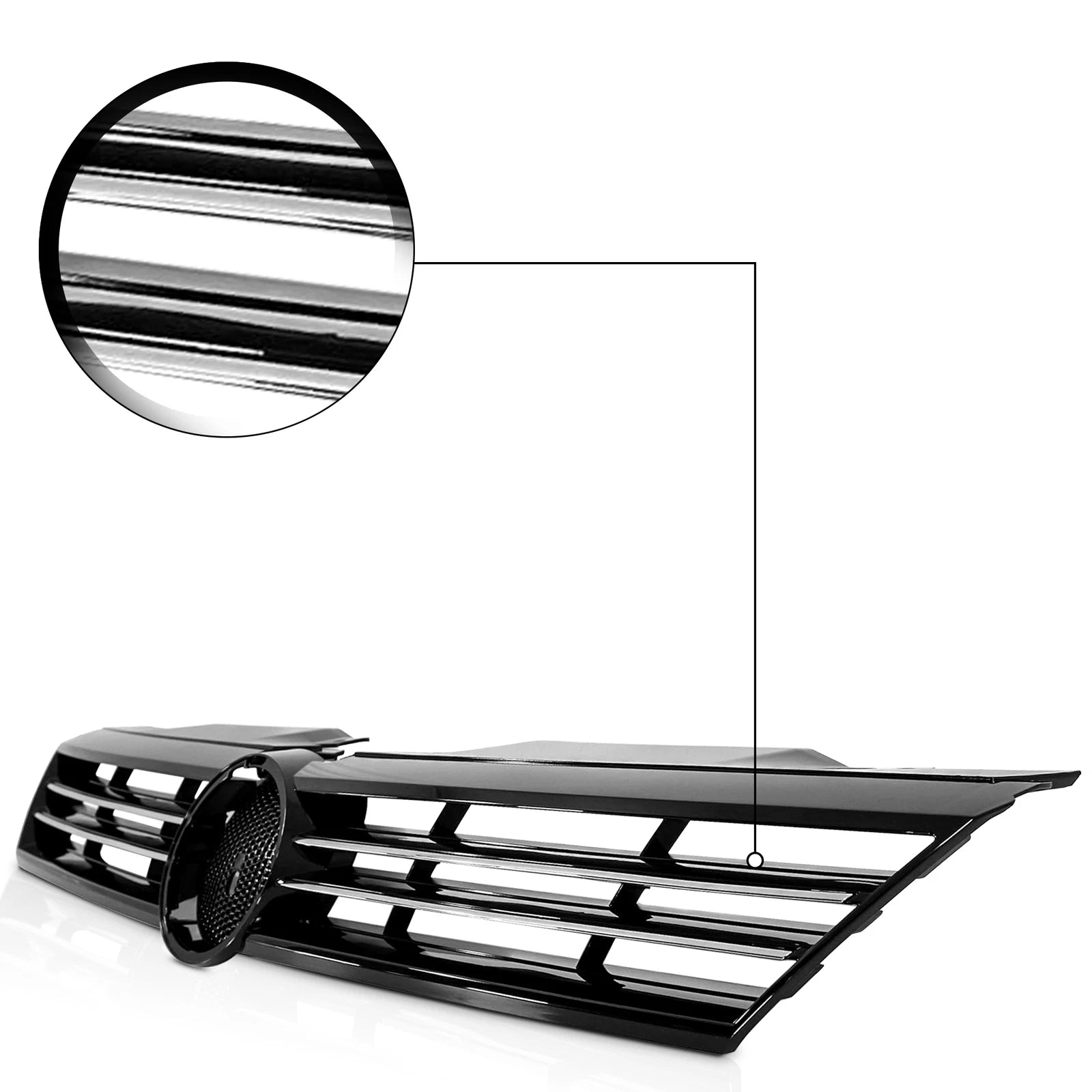 Front Upper Grille Assembly with Chrome Face for VW Jetta (2011-2014)