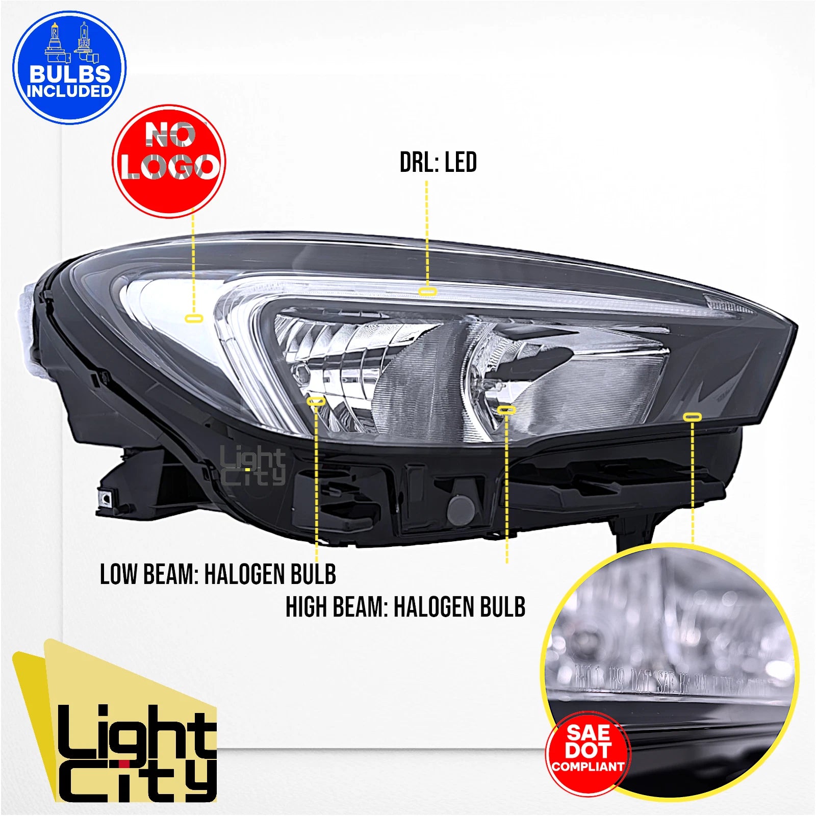 Halogen Headlight for Buick Encore GX (2020–2023) RH w/ LED DRL