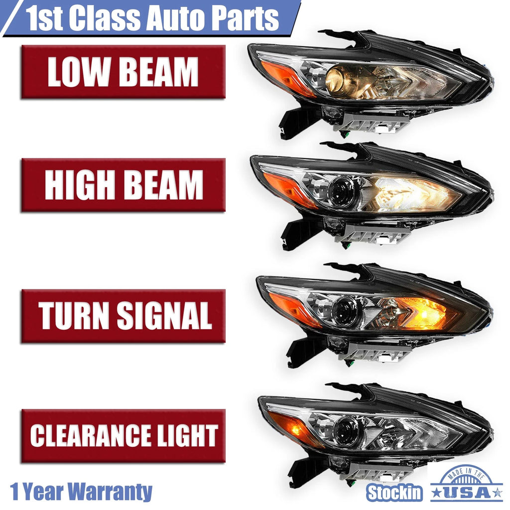 Halogen Headlight for Nissan Altima (2016-2018) Right Passenger Side