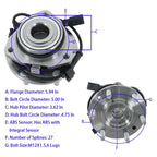 Front Wheel Bearing and Hub for Chevy Trailblazer, GMC Envoy XL (2002–2009)