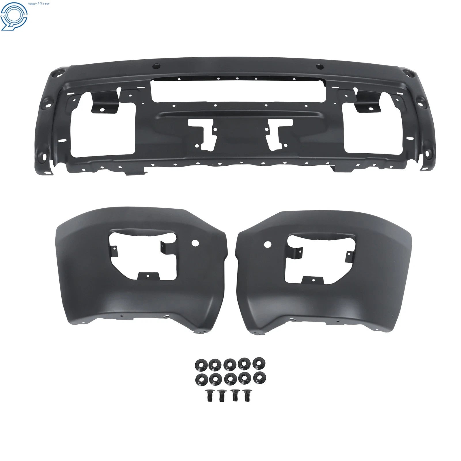 Split Black Front Bumper with Sensor Hole for GMC Sierra 2500 HD 3500 HD (2015–2019)