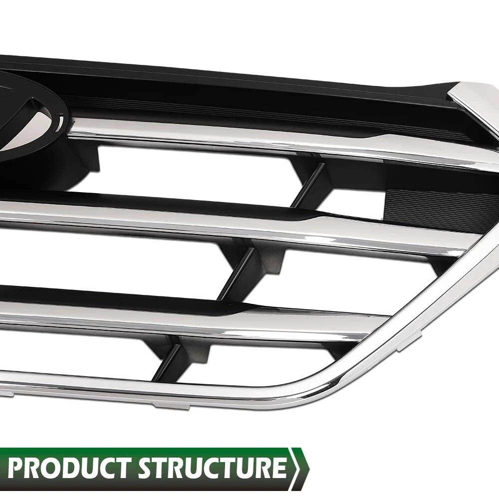 Front Bumper Upper Grille for Hyundai Tucson (2016–2018) with Chrome Trim