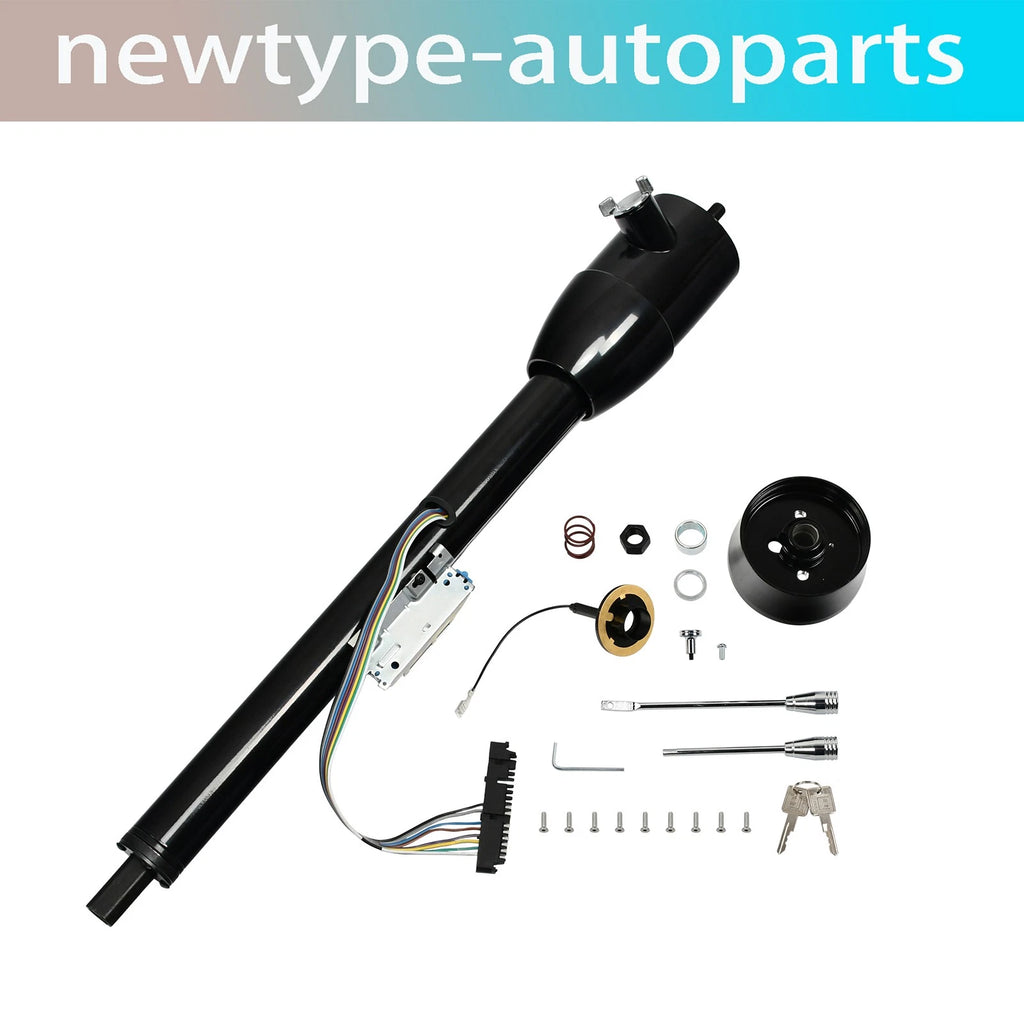 30" Black Tilt Manual Steering Column for GM (W/Key & 9 Bolt Adapter)