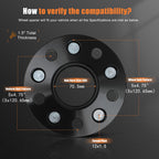 4X 1.5" Hubcentric Wheel Spacers 5x4.75 12x1.5 for Chevrolet Corvette S10 Blazer