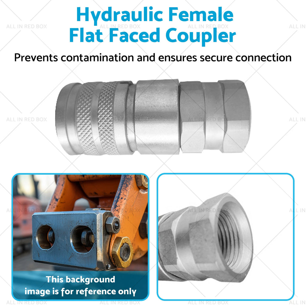 Hydraulic Female Flat Faced Coupler 1/2" Body 3/4" SAE Thread for