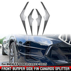 Carbon Look Front Bumper Side Fin Canard Splitter for BMW X6 (2023–2025)