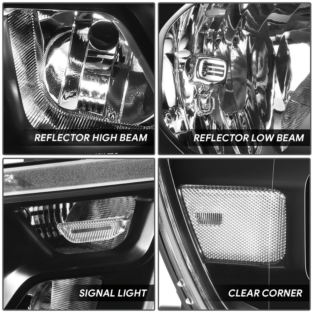 Headlight Assembly for Ram 1500 (2019–2024) Black Housing Clear Reflector
