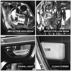 Headlight Assembly for Ram 1500 (2019–2024) Black Housing Clear Reflector