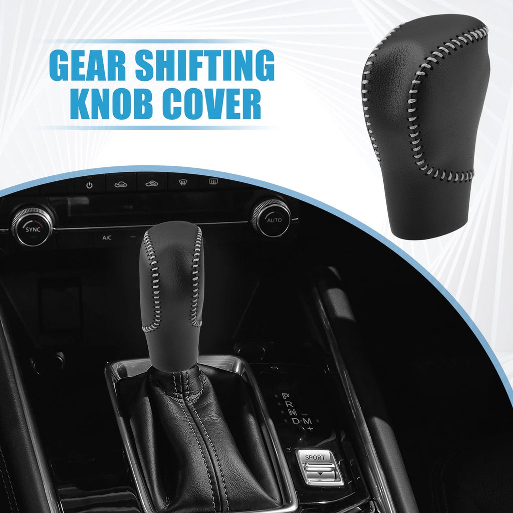 Gear Shift Head Knob Cover for Honda Civic (2022–2023) Black Gray Stitches