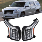 Pair of LED Headlights Assembly for Cadillac Escalade (2015–2020) Chrome