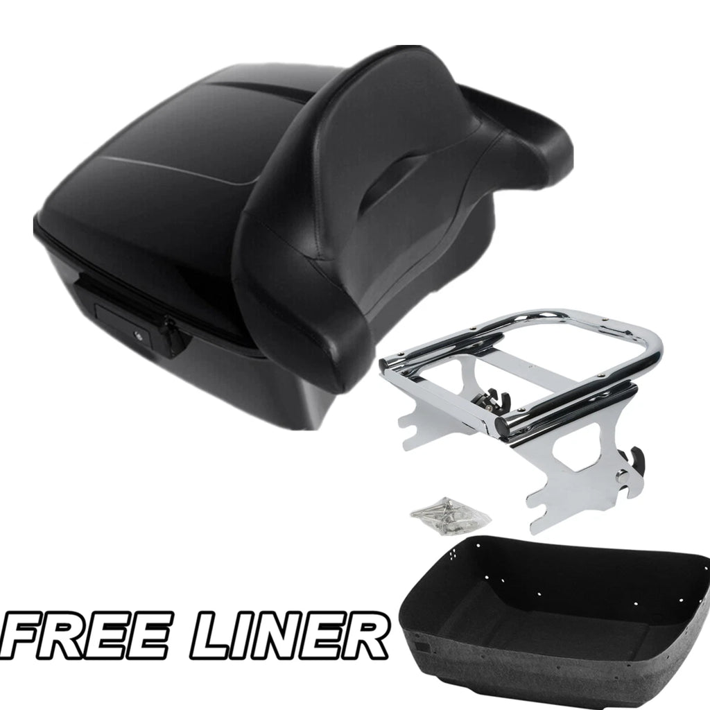 Trunk Backrest Pad Mount Rack for Harley Touring Road King Glide (1997–2008)