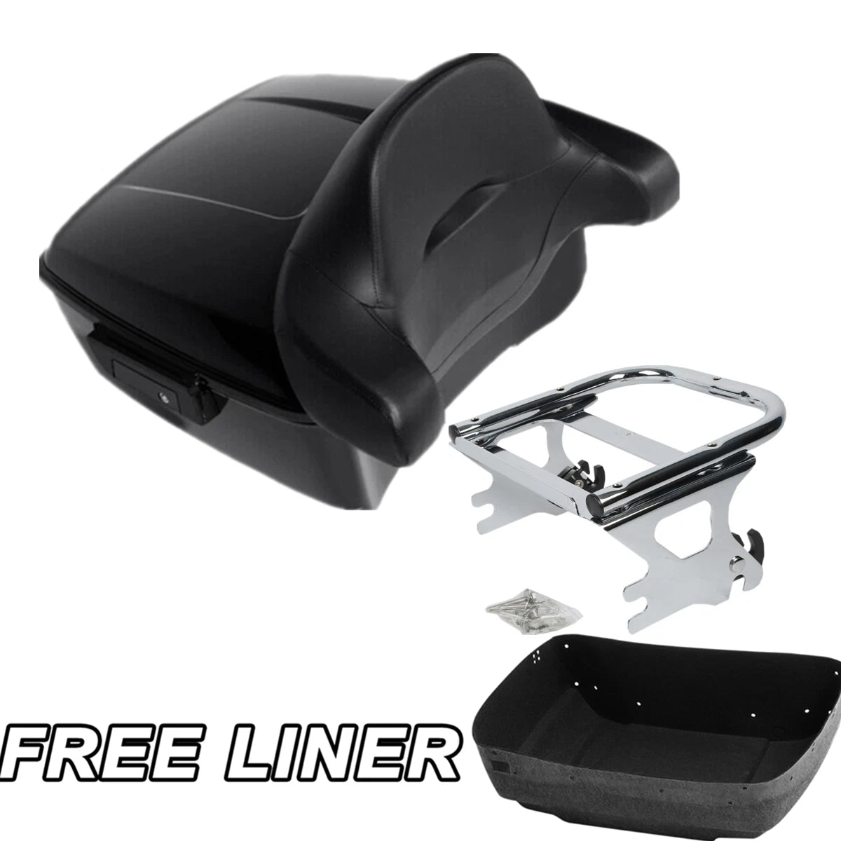Trunk Backrest Pad Mount Rack for Harley Touring Road King Glide (1997–2008)