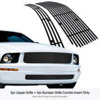 Stainless Black Billet Grille Insert for Ford Mustang V6 (2005-2009)