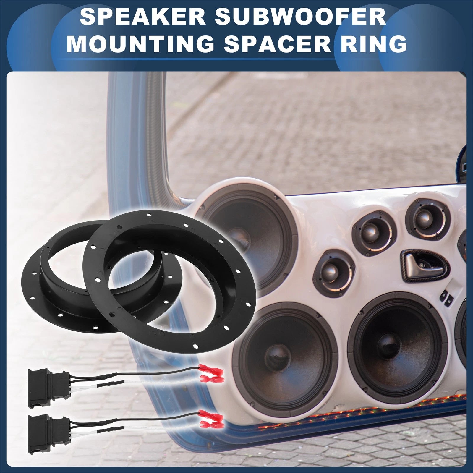 Set of 2 Speaker Spacer Rings for Volkswagen 