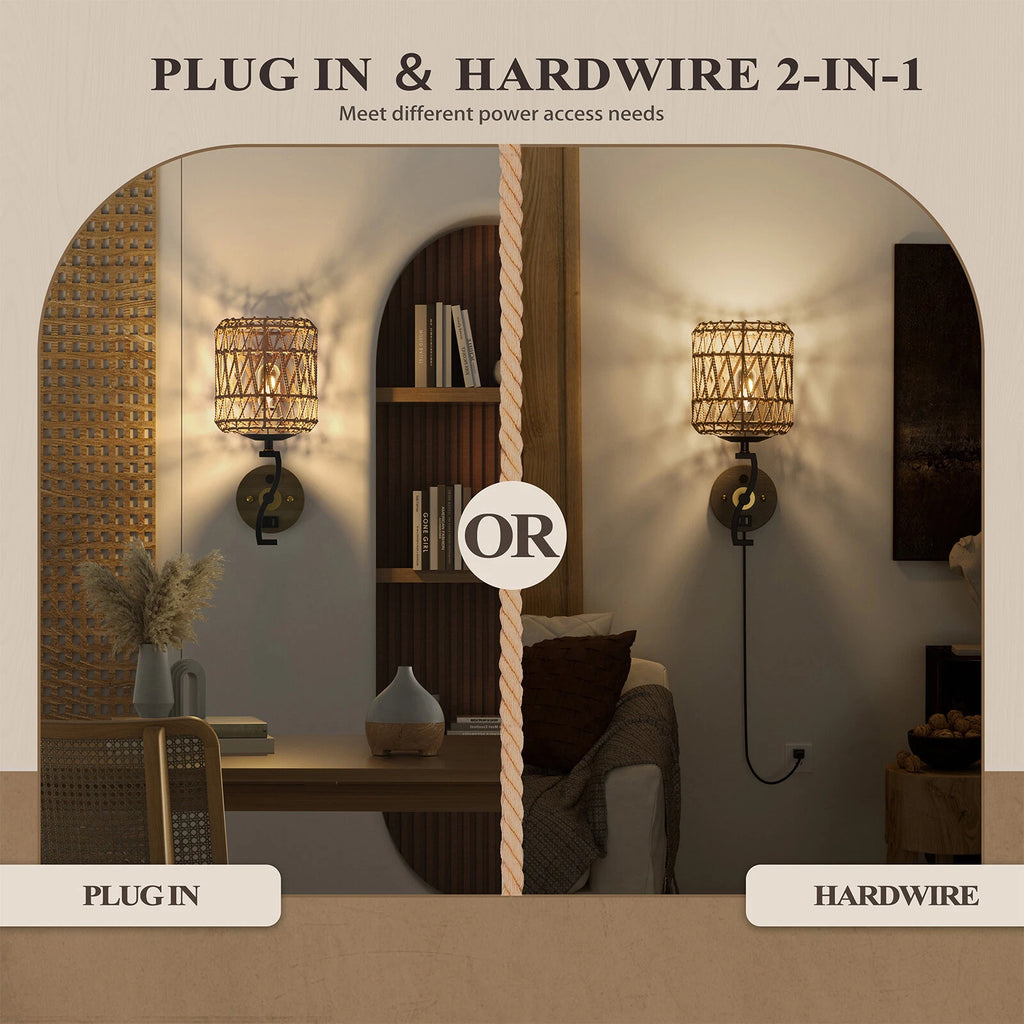 Dimmable Wall Light Fixture for Vintage Style (Indoor Use)