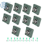 Set of 10 Pillow Block Flange Bearings for UCF208-24 (Fits Various Models)