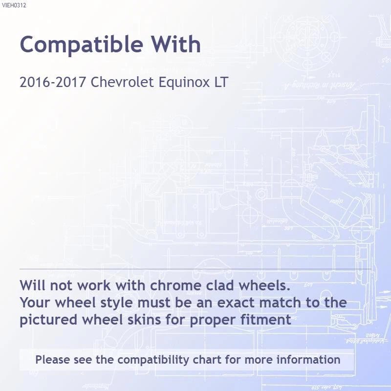 Wheel Skins Hub Caps Full Covers for Aluminum Rim Fit 2016–2017 Equi